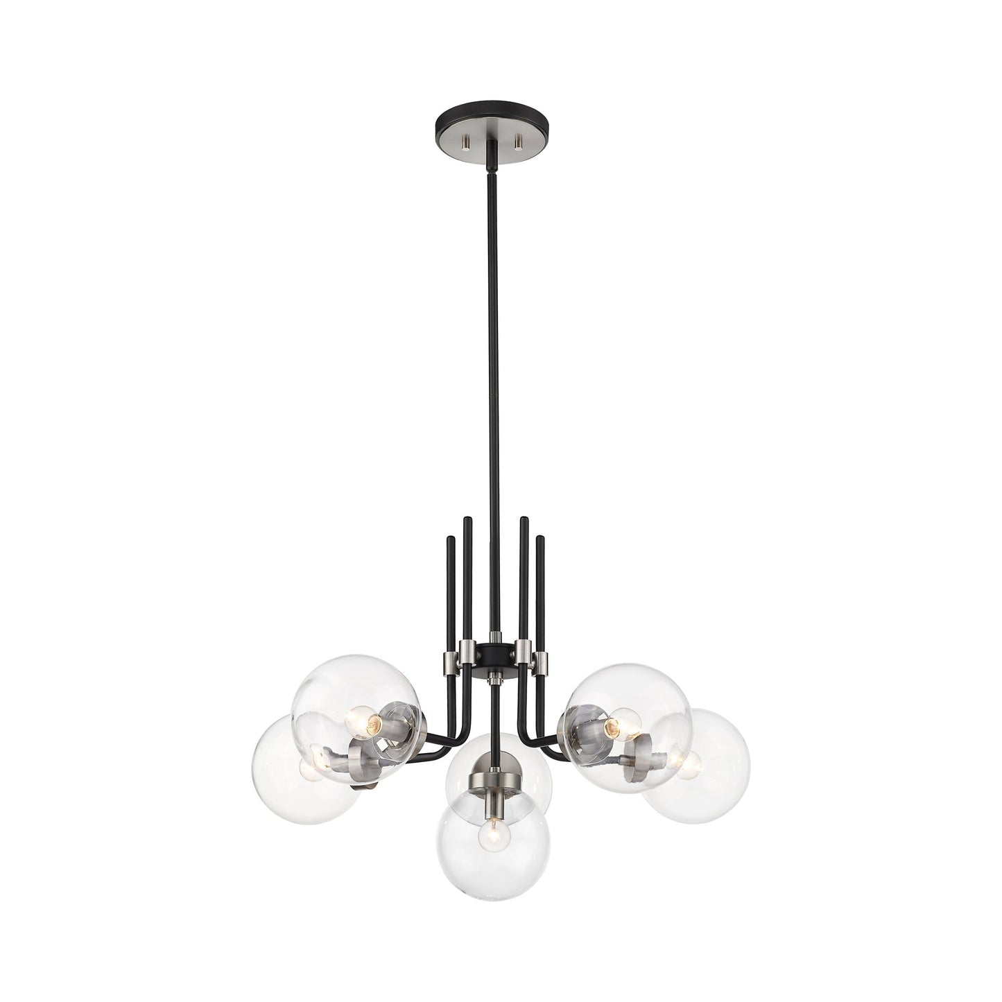 Parsons Chandelier in Matte Black/Brushed Nickel (6-Light).