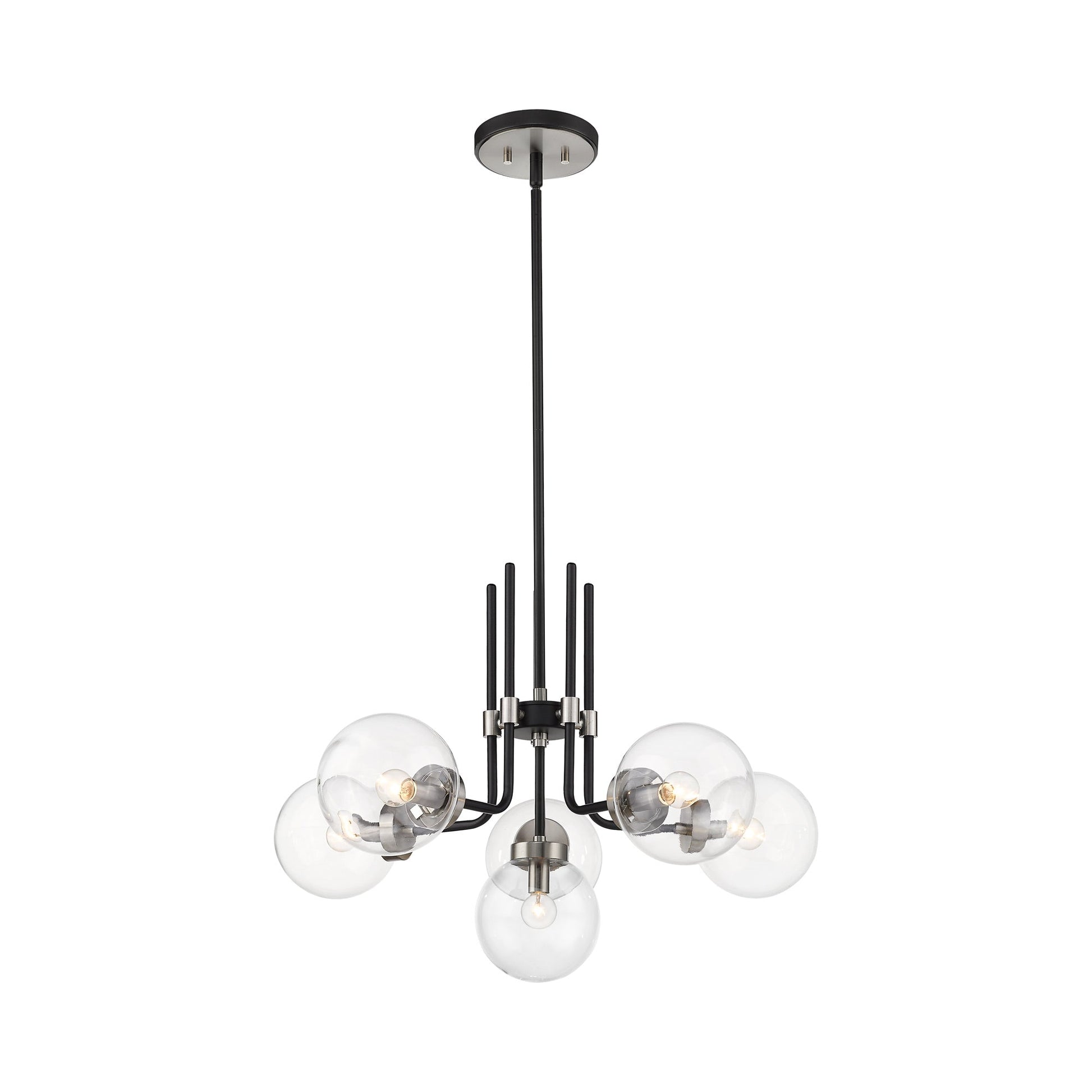 Parsons Chandelier in Matte Black/Brushed Nickel (6-Light).