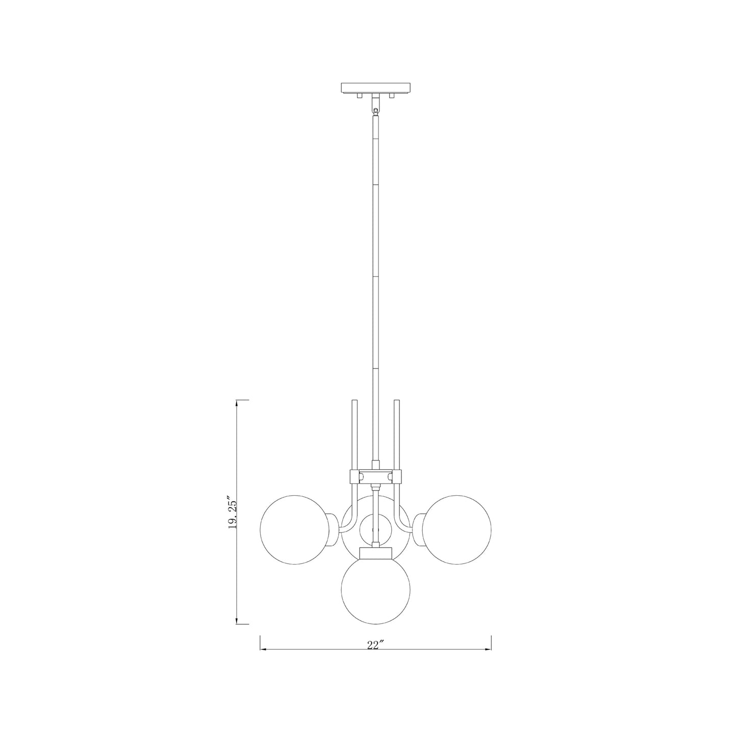 Parsons Chandelier - line drawing.