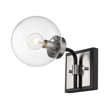 Parsons Wall Light in Matte Black/Brushed Nickel.