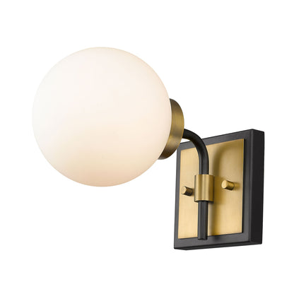 Parsons Wall Light in Matte Black/Olde Brass.