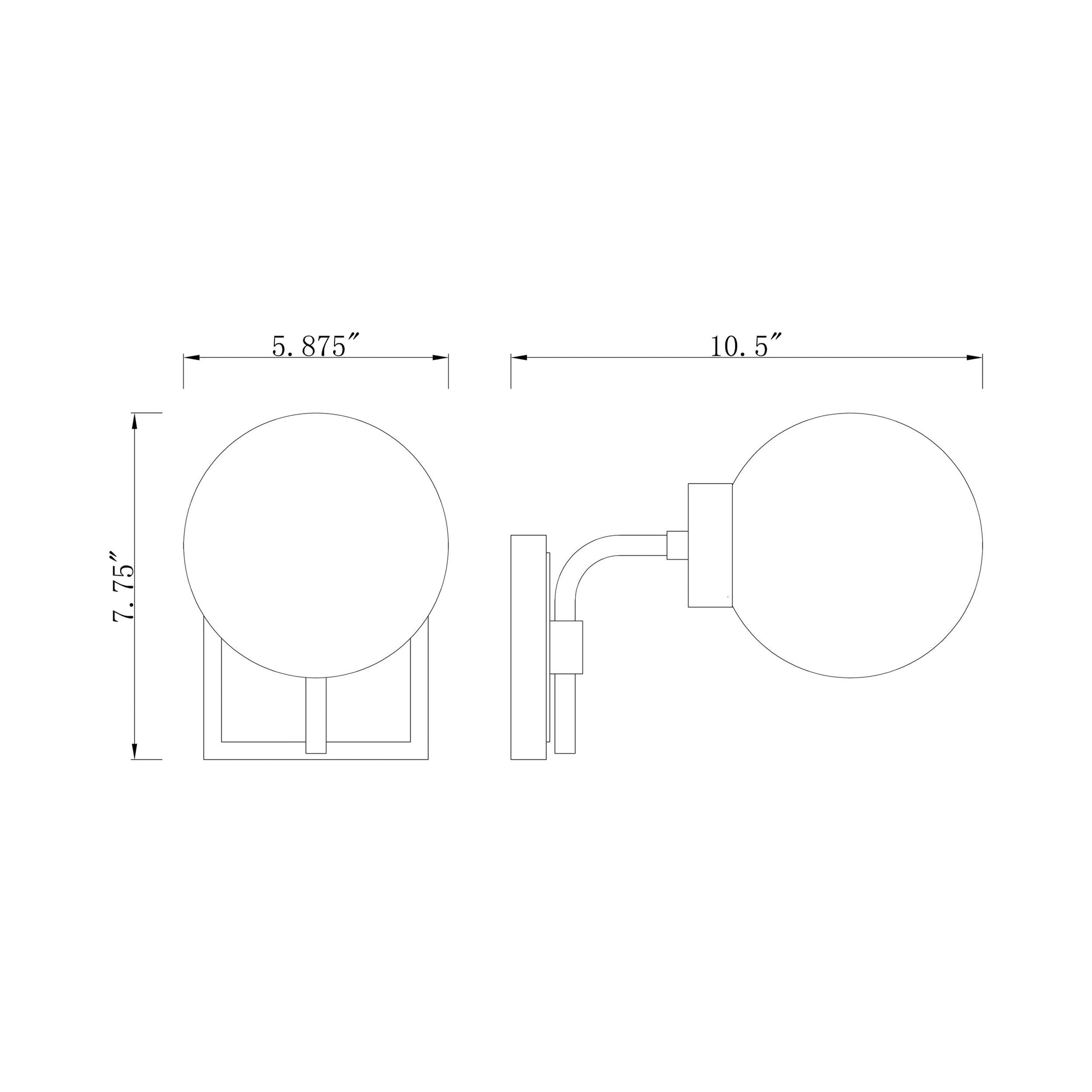 Parsons Wall Light - line drawing.