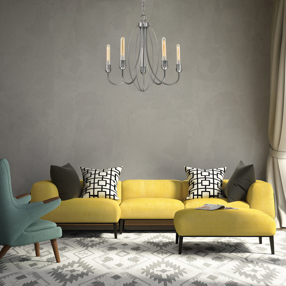 Persis Multi Light Chandelier in living room.
