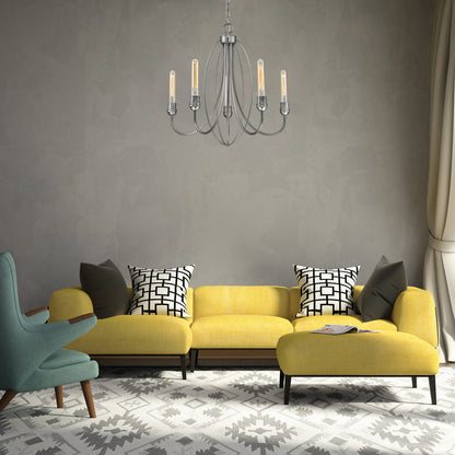 Persis Multi Light Chandelier in living room.