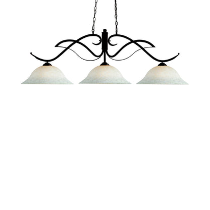 Phoenix Bowl Billiard Pendant Light in White Mottle.