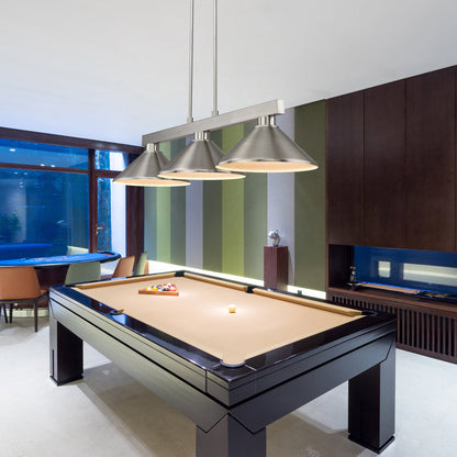 Players Cone Billiard Pendant Light in game room.