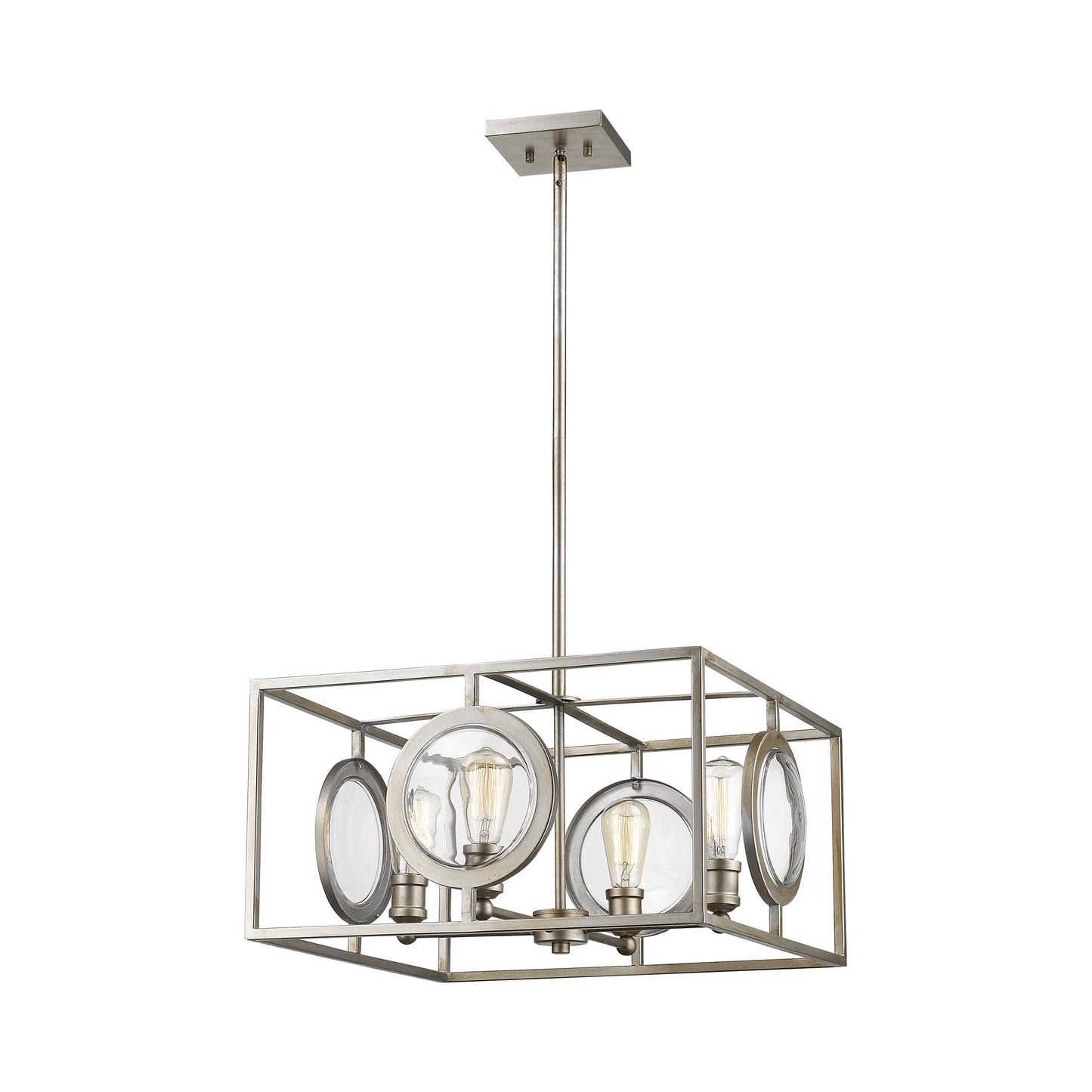 Port Chandelier in Antique Silver.