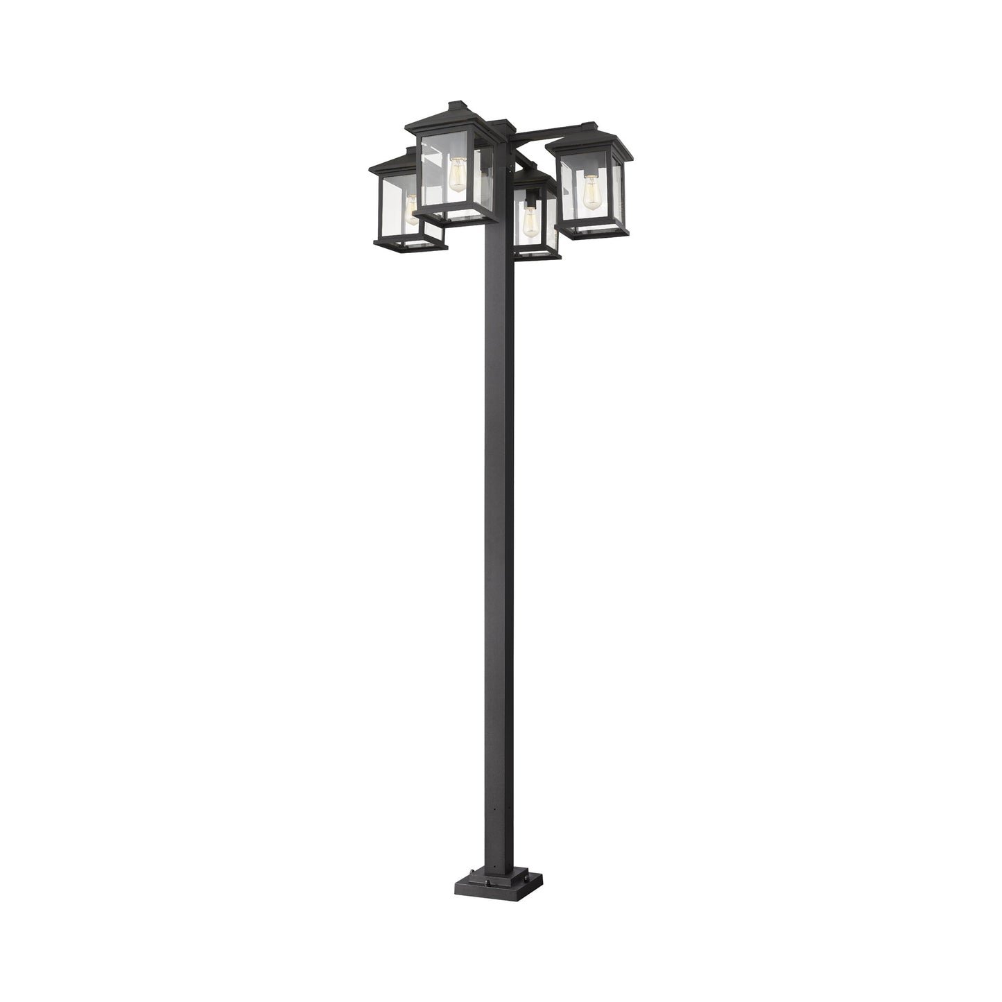 Portland 531 Outdoor Post Light in Black (4-Light).