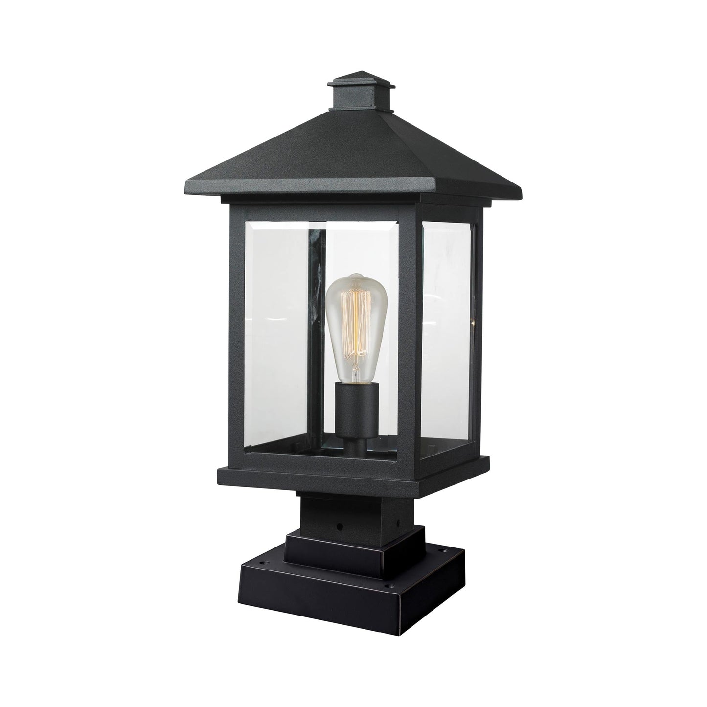 Portland 531S Outdoor Pier Mount Light in Black (19.5-Inch).