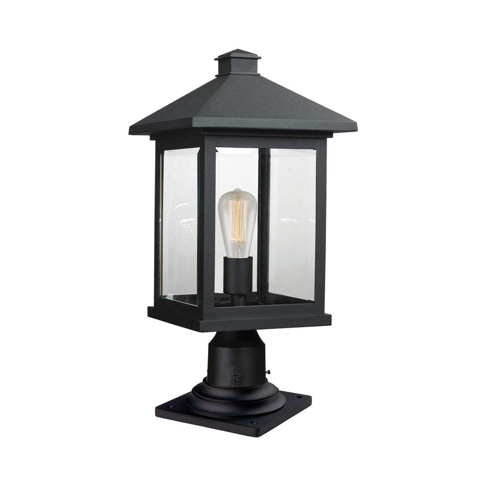 Portland 533PM Outdoor Pier Mount Light in Black (20.5-Inch).