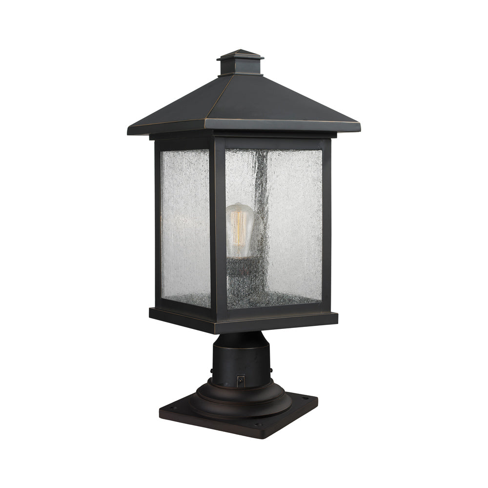 Portland 533PM Outdoor Pier Mount Light in Oil Rubbed Bronze (20.5-Inch).