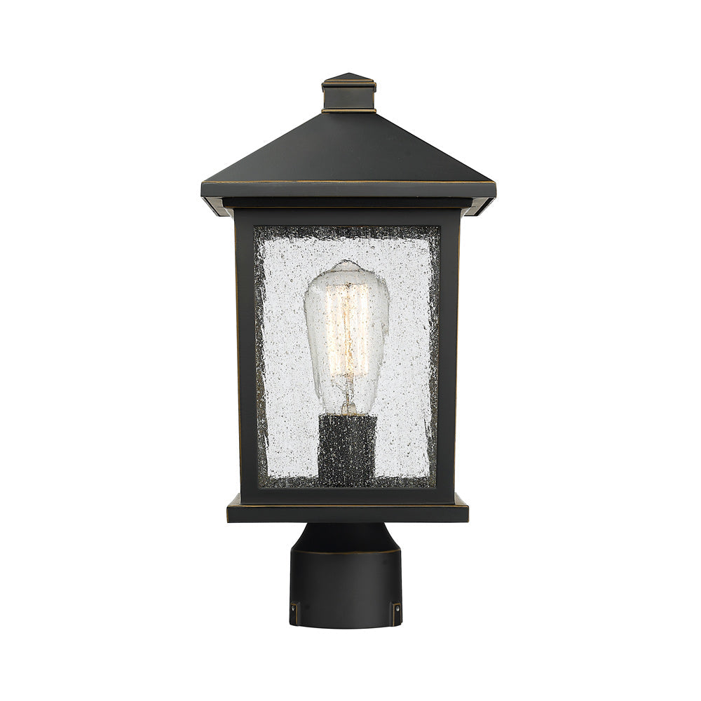 Portland Outdoor Round Mount Post Light in Detail.