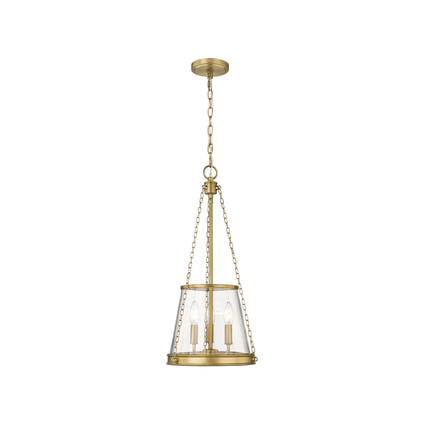 Prescott Pendant Light in Rubbed Brass (Small).