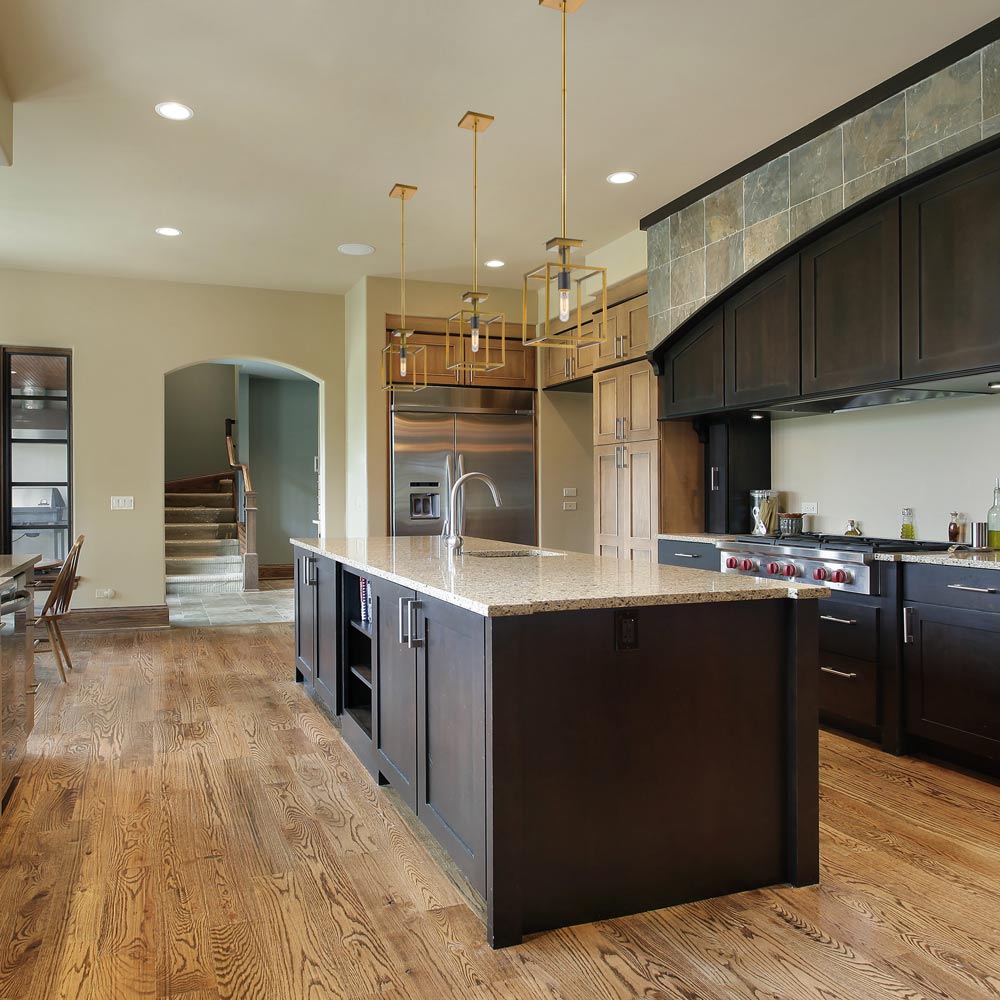 Quadra Pendant Light in kitchen.