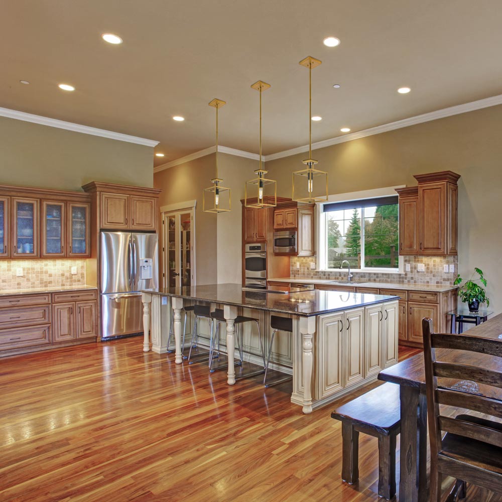 Quadra Pendant Light in kitchen.