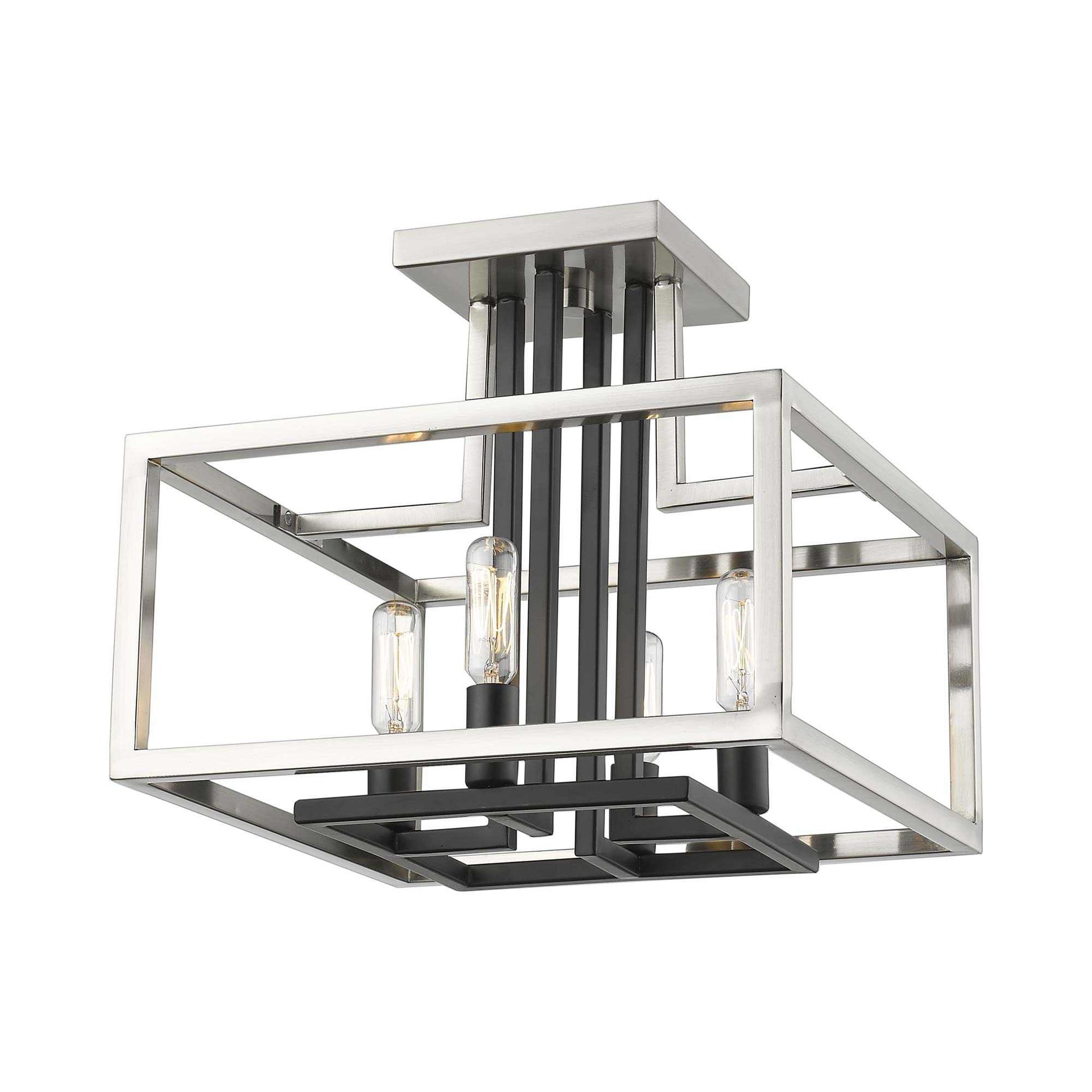 Quadra Semi Flush Mount Ceiling Light in Detail.