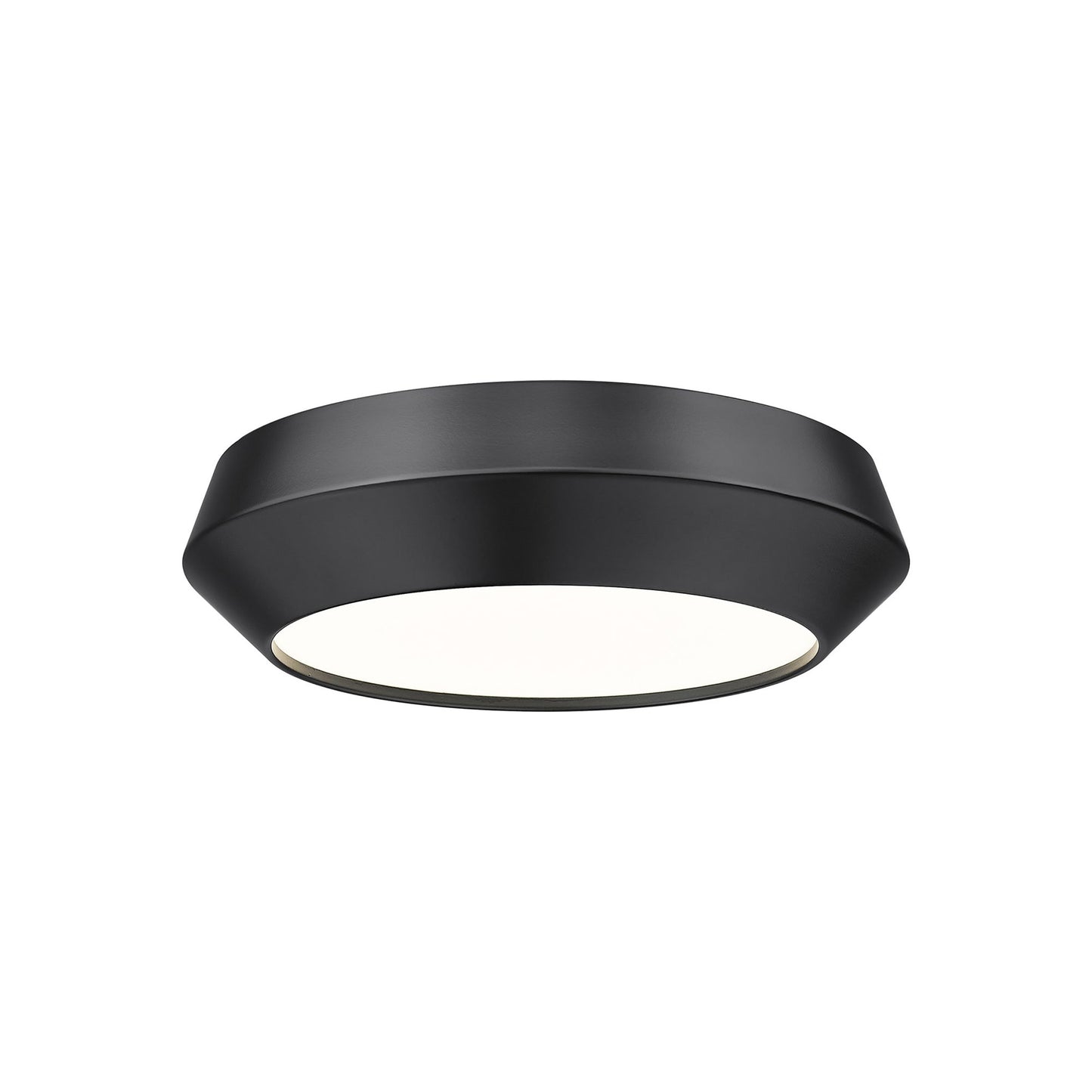 Quasars LED Flush Mount Ceiling Light in Matte Black (12-Inch).