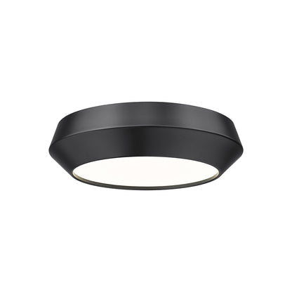 Quasars LED Flush Mount Ceiling Light in Matte Black (12-Inch).