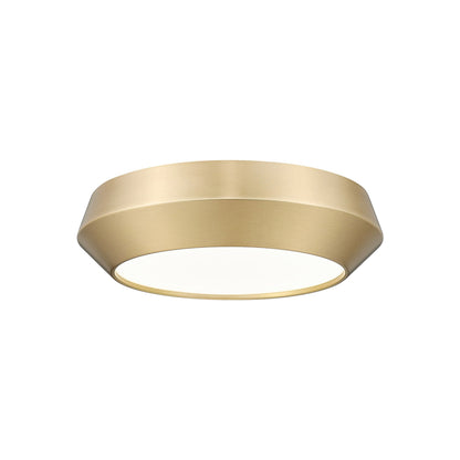 Quasars LED Flush Mount Ceiling Light in Modern Gold (12-Inch).