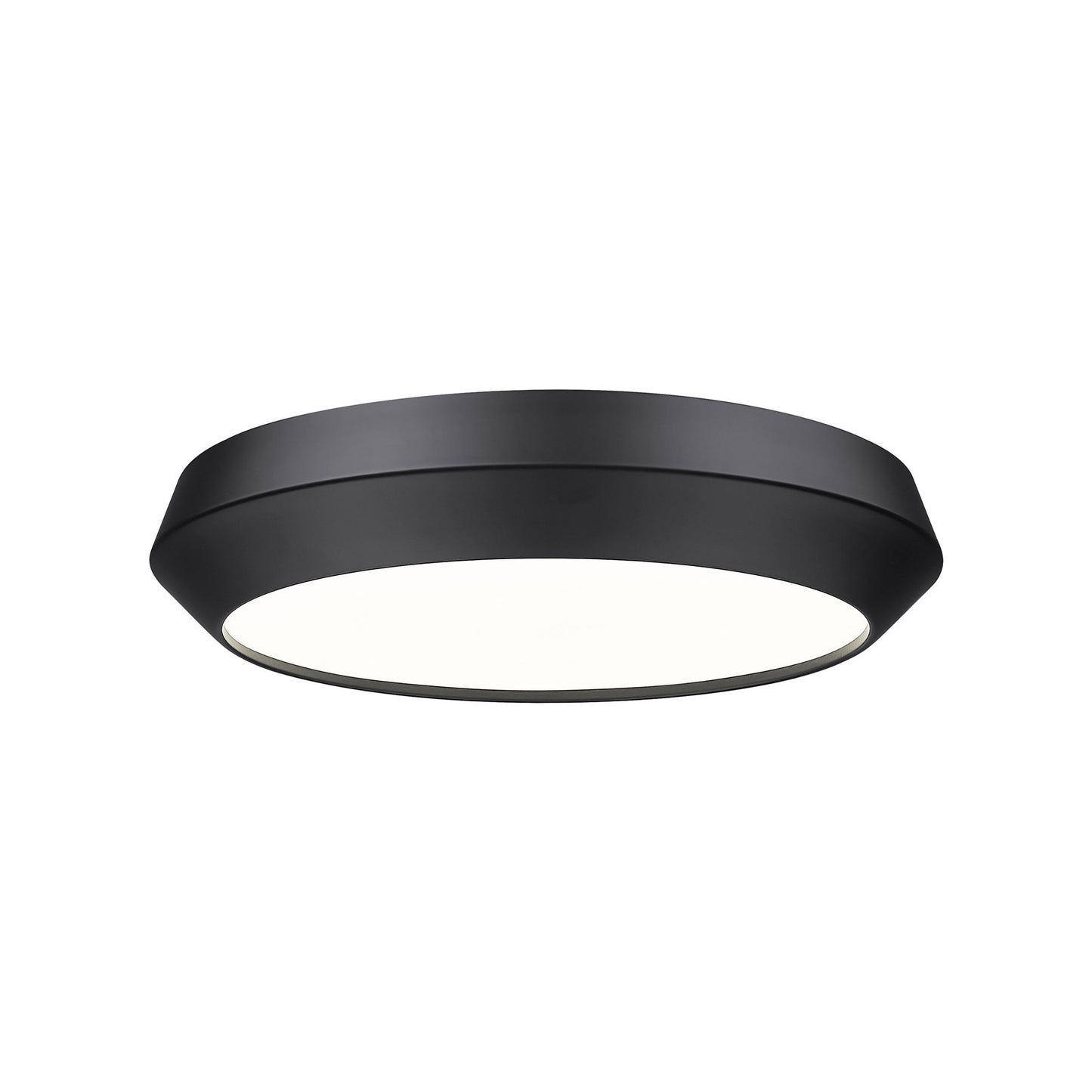 Quasars LED Flush Mount Ceiling Light in Matte Black (15-Inch).