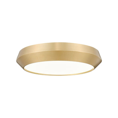 Quasars LED Flush Mount Ceiling Light in Modern Gold (15-Inch).