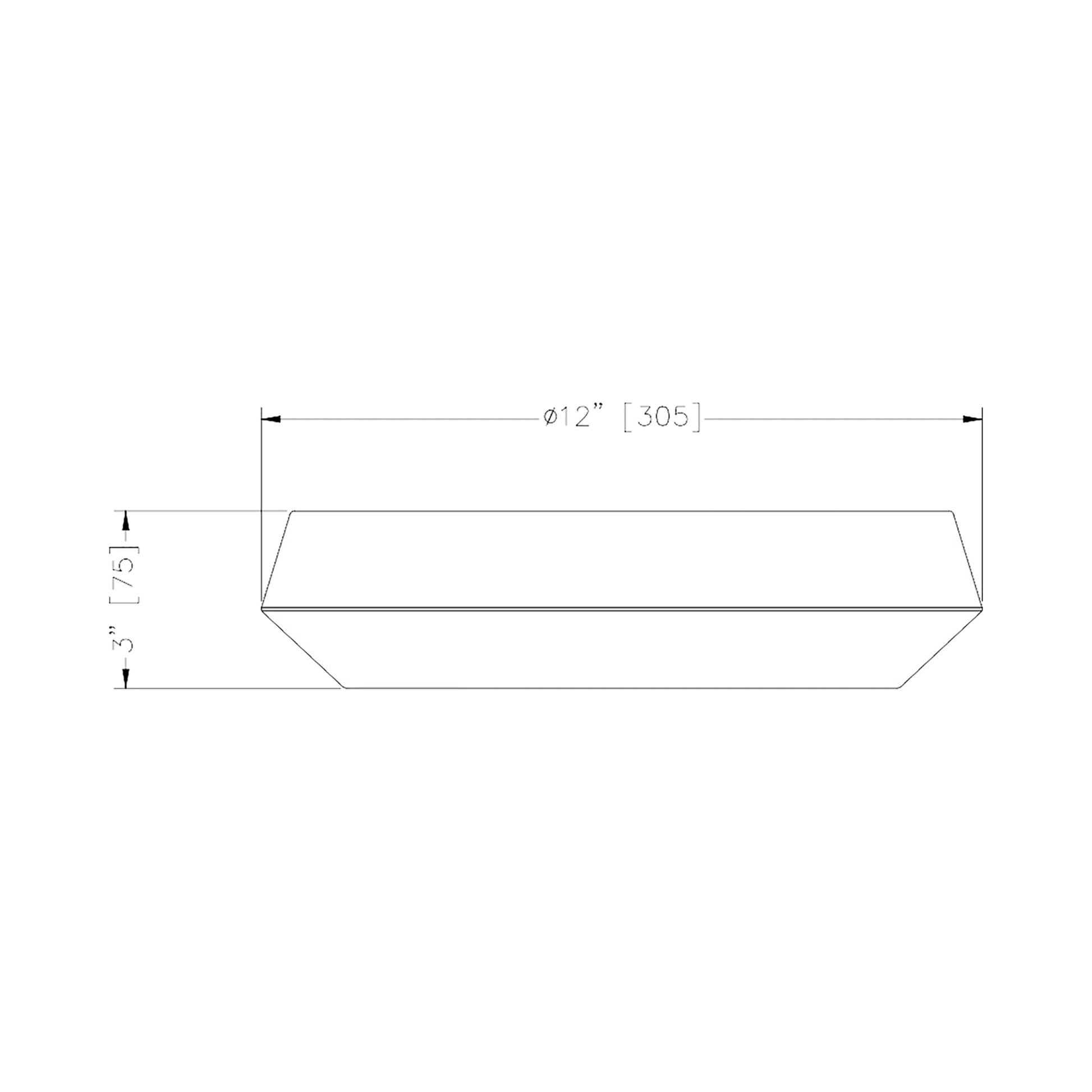 Quasars LED Flush Mount Ceiling Light - line drawing.
