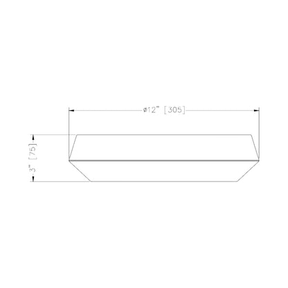 Quasars LED Flush Mount Ceiling Light - line drawing.