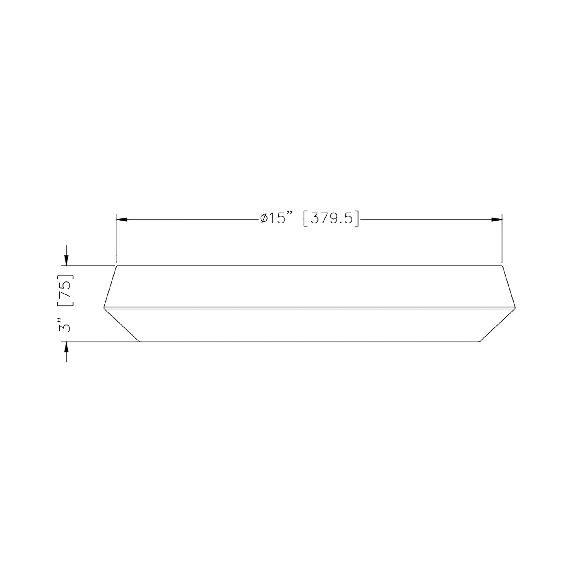Quasars LED Flush Mount Ceiling Light - line drawing.