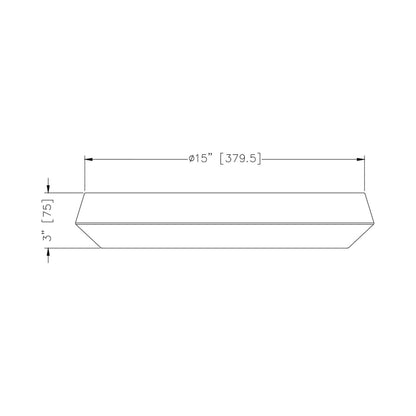Quasars LED Flush Mount Ceiling Light - line drawing.