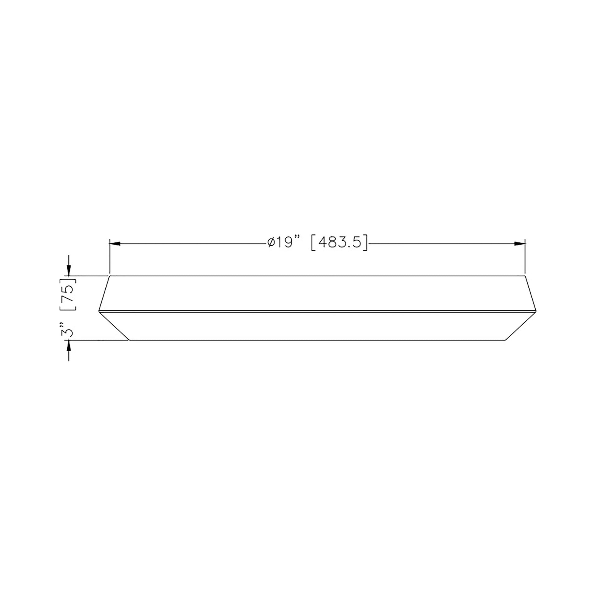 Quasars LED Flush Mount Ceiling Light - line drawing.
