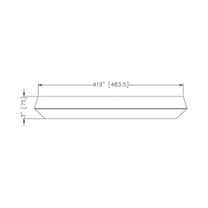Quasars LED Flush Mount Ceiling Light - line drawing.