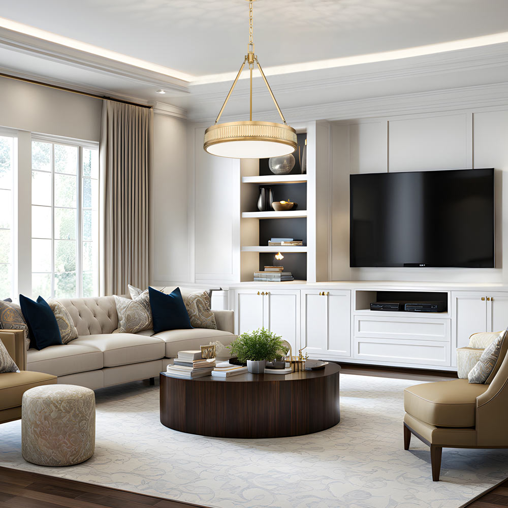Quinn LED Pendant Light in living room.