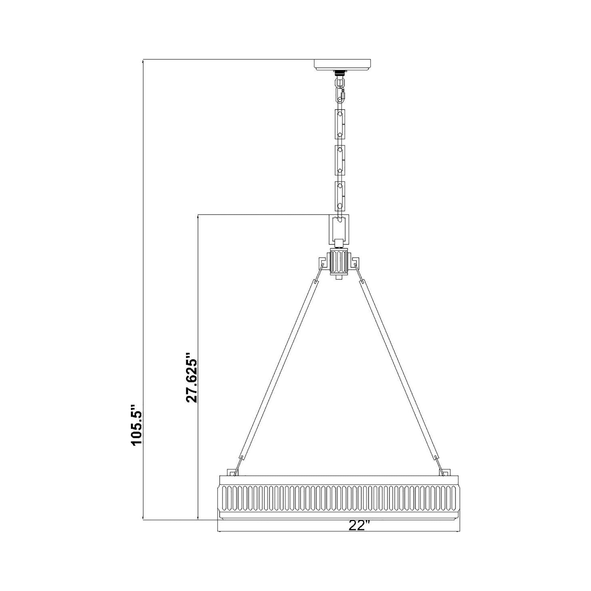 Quinn LED Pendant Light - line drawing.