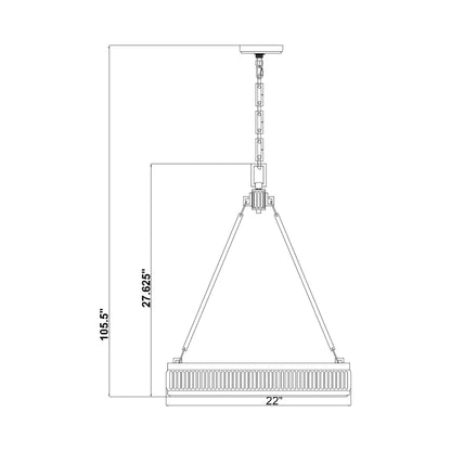 Quinn LED Pendant Light - line drawing.