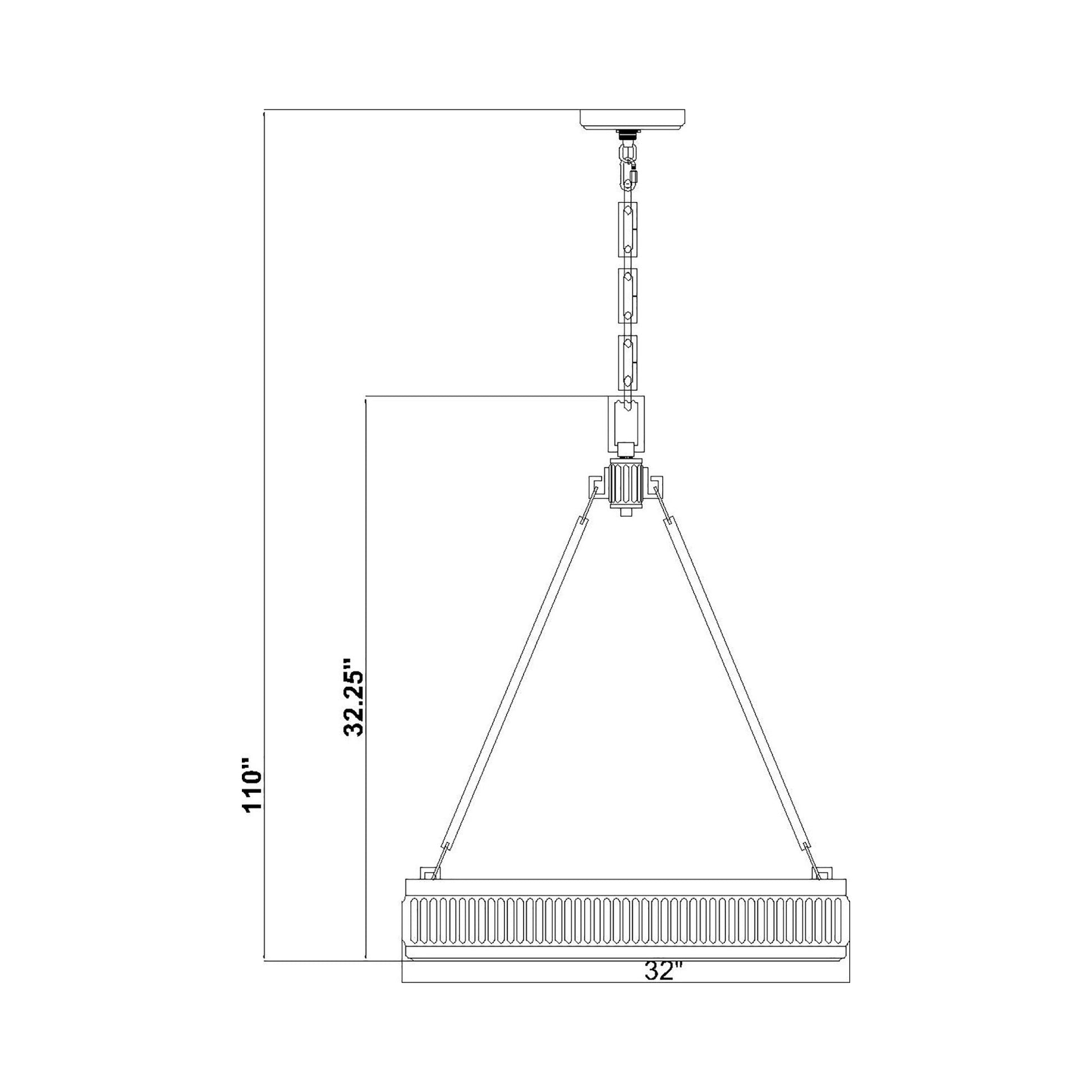 Quinn LED Pendant Light - line drawing.