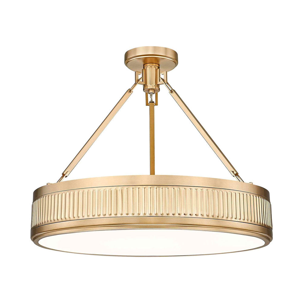 Quinn LED Semi Flush Mount Ceiling Light in Modern Gold (22-Inch).