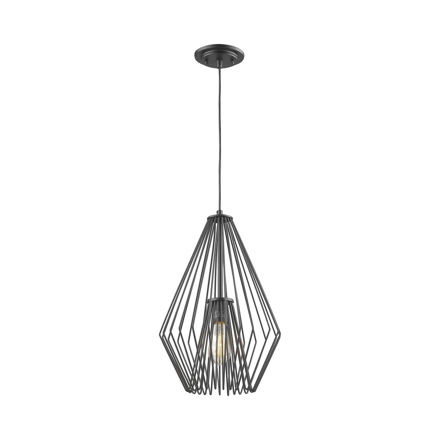 Quintus Pendant Light in Matte Black (12.25-Inch).