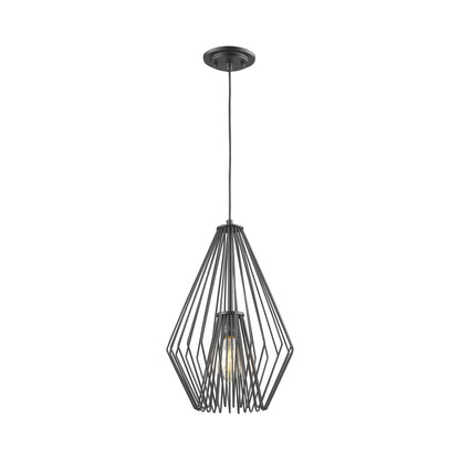 Quintus Pendant Light in Matte Black (12.25-Inch).