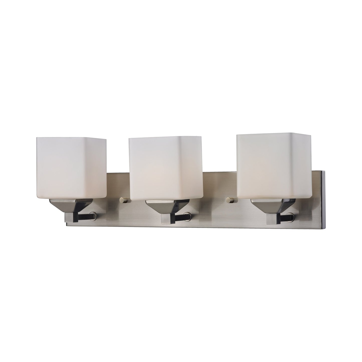 Quube Bath Vanity Light in Brushed Nickel (3-Light).