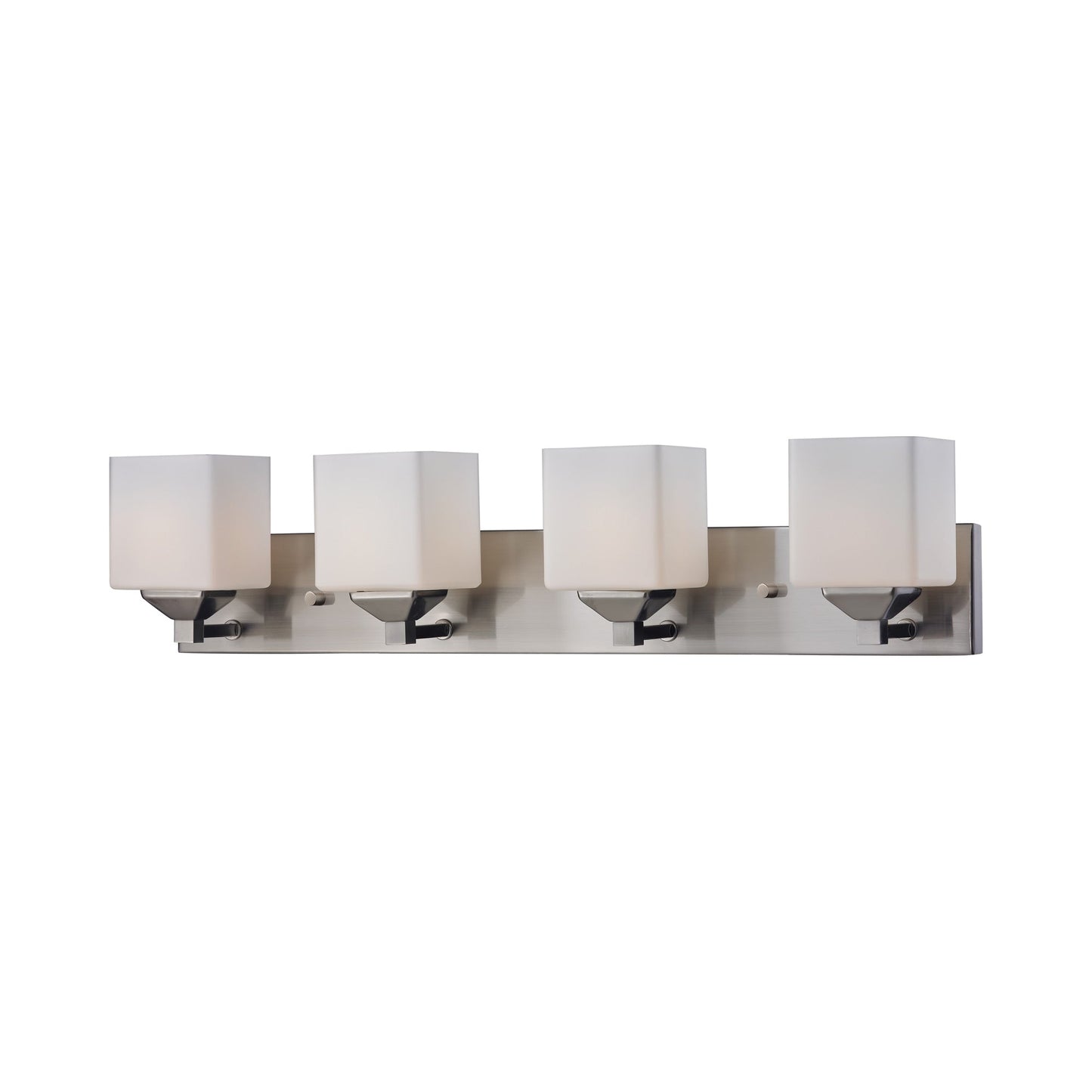 Quube Bath Vanity Light in Brushed Nickel (4-Light).