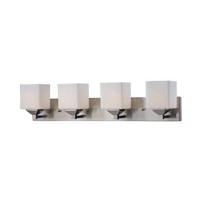Quube Bath Vanity Light in Brushed Nickel (4-Light).