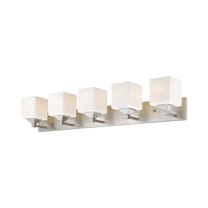 Quube Bath Vanity Light in Brushed Nickel (5-Light).