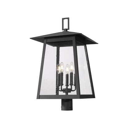 Rainer Outdoor Lantern Post Light in Round Post Mount (15.5-Inch).