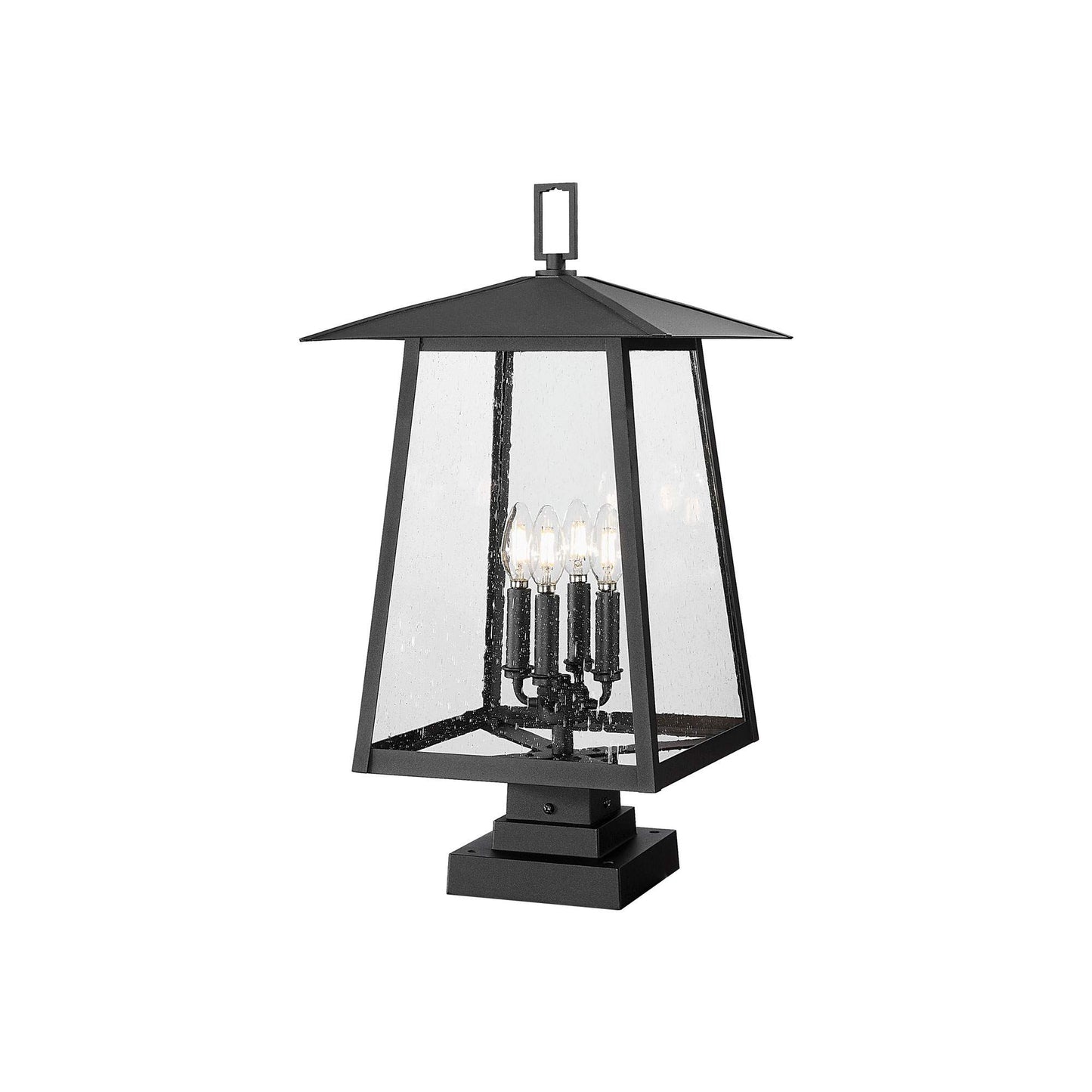 Rainer Outdoor Lantern Post Light in Square Pier Mount (13.5-Inch).