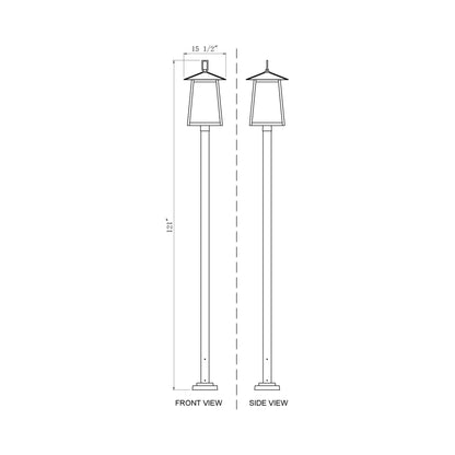 Rainer Outdoor Square Post Light - line drawing.