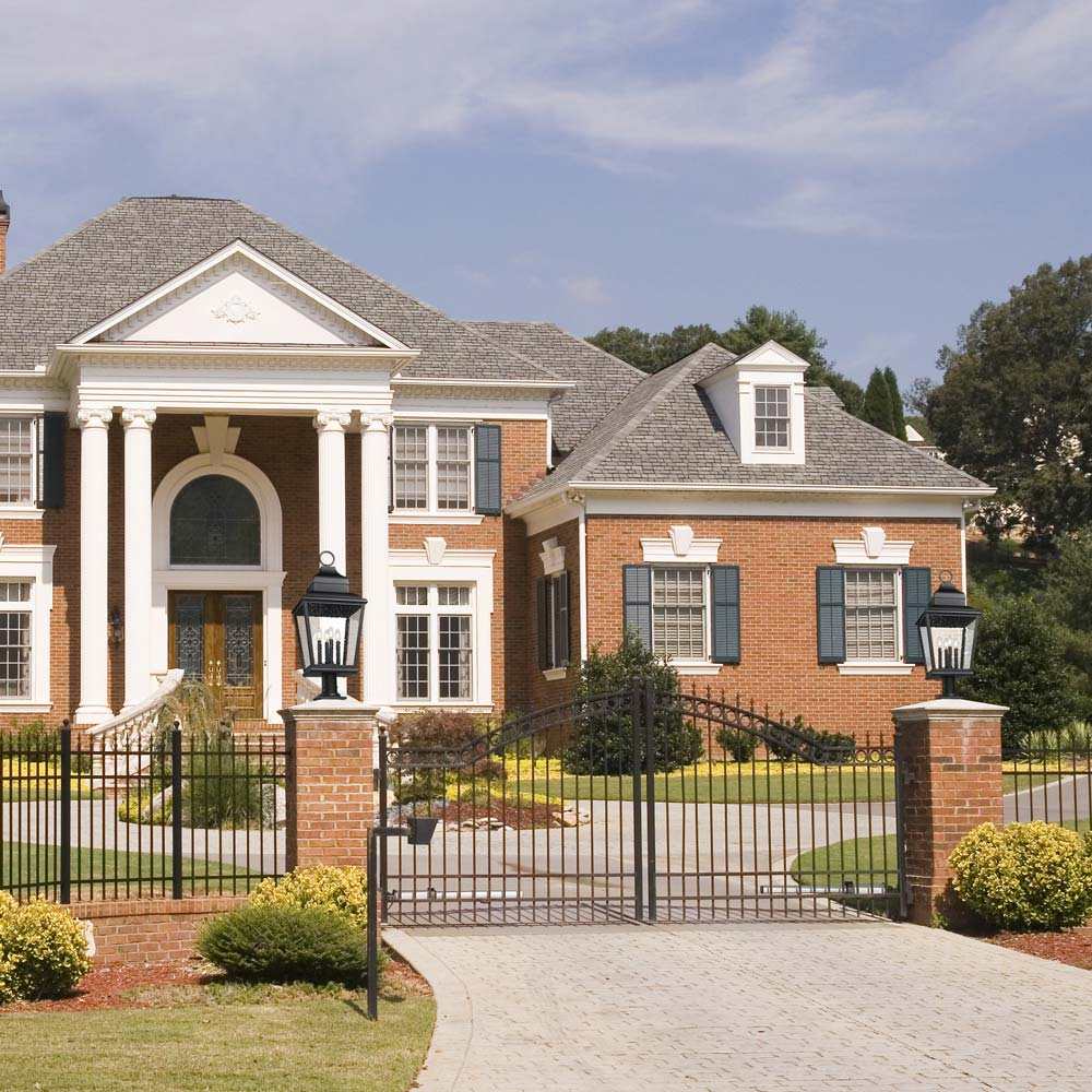 Raphael Outdoor Pier Mount Light in Outside Area.