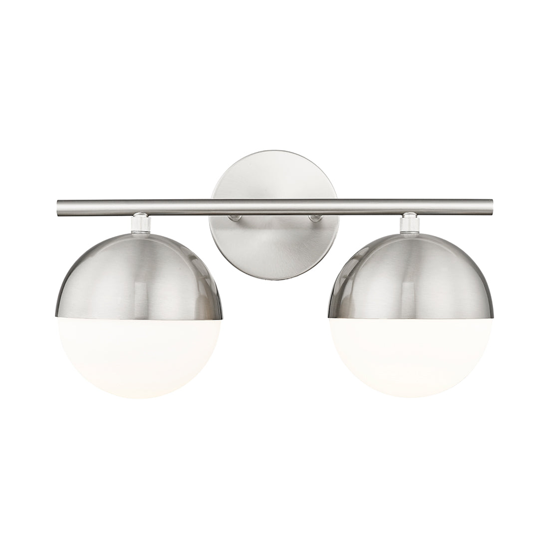 Realm Sphere Bath Vanity Light in Brushed Nickel (2-Light).
