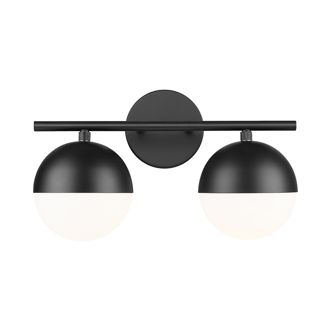 Realm Sphere Bath Vanity Light in Matte Black (2-Light).