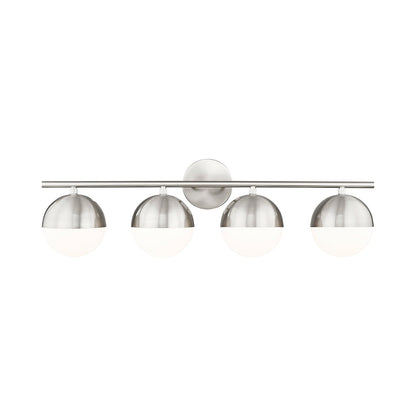 Realm Sphere Bath Vanity Light in Brushed Nickel (4-Light).