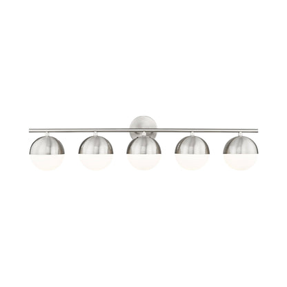 Realm Sphere Bath Vanity Light in Brushed Nickel (5-Light).